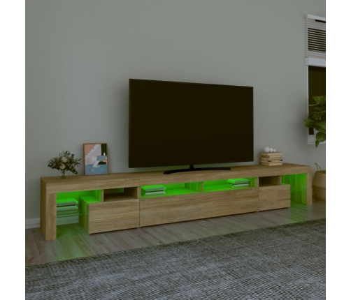 Mueble de TV con luces LED roble Sonoma 260x36,5x40 cm