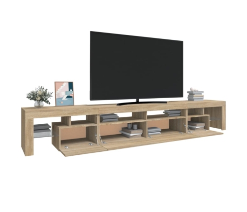 Mueble de TV con luces LED roble Sonoma 260x36,5x40 cm