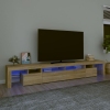 Mueble de TV con luces LED roble Sonoma 260x36,5x40 cm