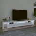 Mueble de TV con luces LED blanco brillante 260x36,5x40 cm