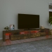 Mueble de TV con luces LED color roble ahumado 260x36,5x40 cm