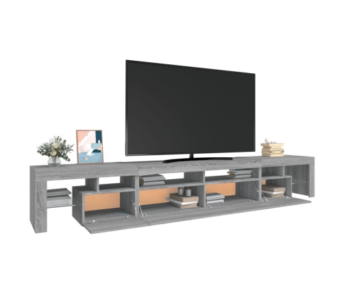 vidaXL Mueble de TV con luces LED gris Sonoma 260x36,5x40 cm