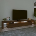 Mueble de TV con luces LED marrón roble 260x36,5x40 cm