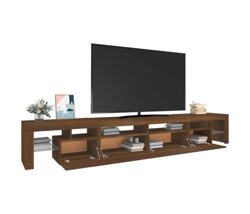 Mueble de TV con luces LED marrón roble 260x36,5x40 cm