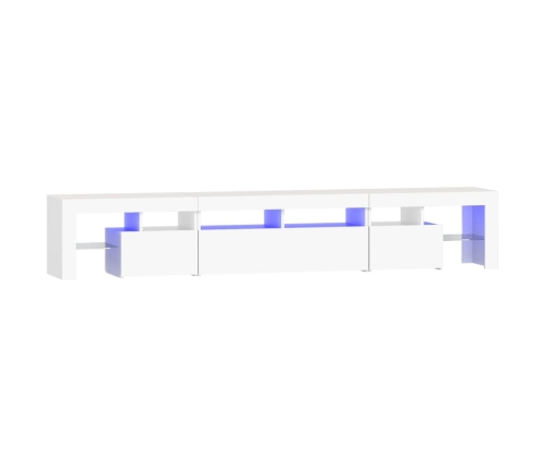 Mueble de TV con luces LED blanco 230x36,5x40 cm