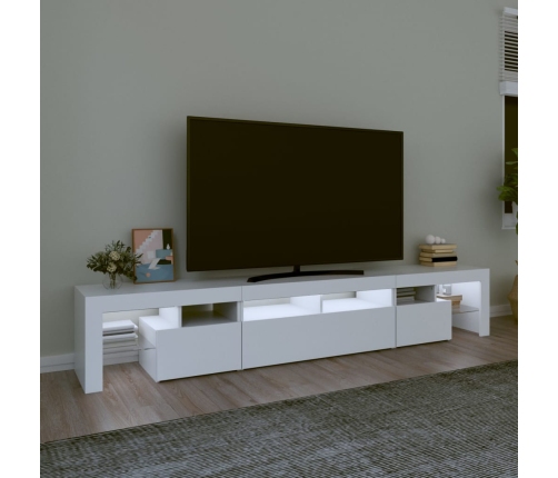 Mueble de TV con luces LED blanco 230x36,5x40 cm