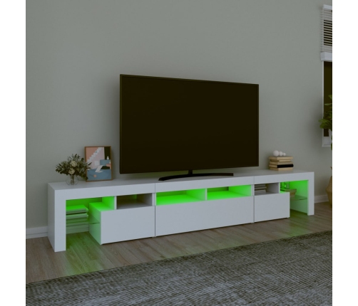 Mueble de TV con luces LED blanco 230x36,5x40 cm