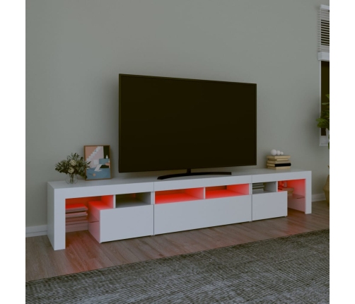 Mueble de TV con luces LED blanco 230x36,5x40 cm