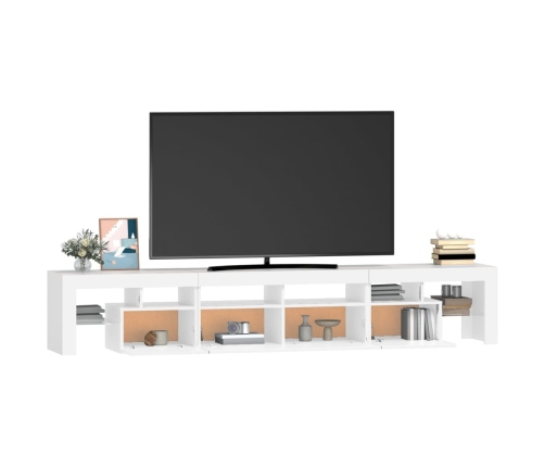 Mueble de TV con luces LED blanco 230x36,5x40 cm