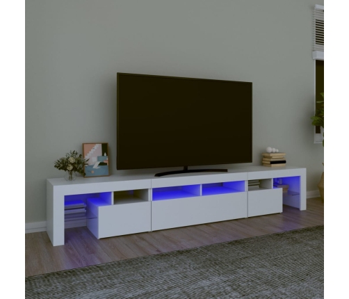 Mueble de TV con luces LED blanco 230x36,5x40 cm