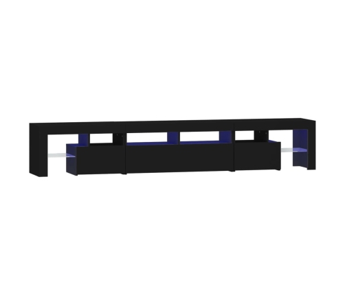 vidaXL Mueble de TV con luces LED Negro 230x36,5x40 cm