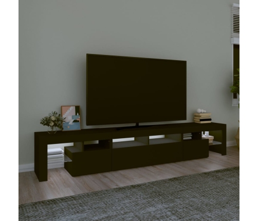 vidaXL Mueble de TV con luces LED Negro 230x36,5x40 cm