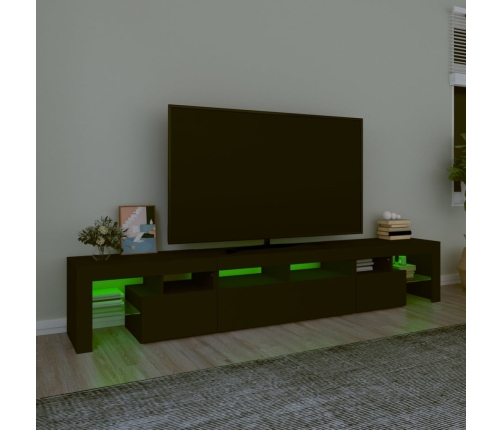 vidaXL Mueble de TV con luces LED Negro 230x36,5x40 cm