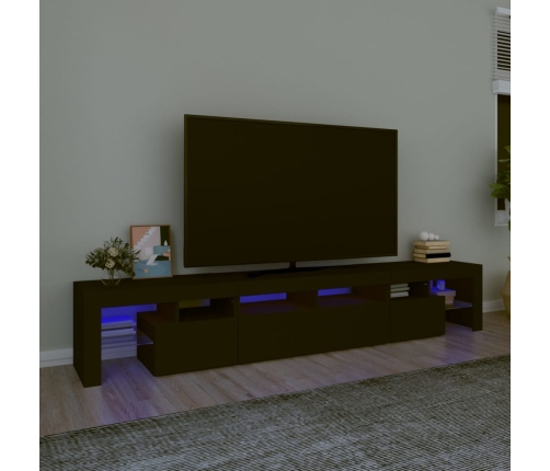 vidaXL Mueble de TV con luces LED Negro 230x36,5x40 cm