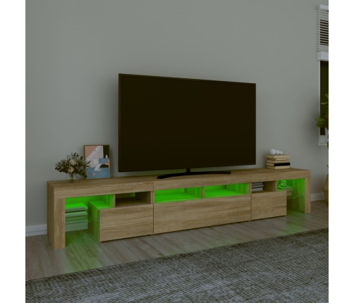 Mueble de TV con luces LED roble Sonoma 230x36,5x40 cm