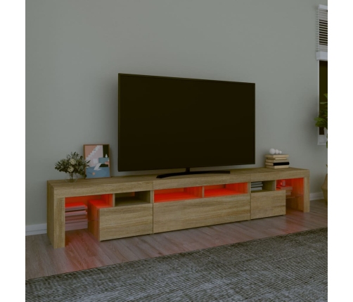 Mueble de TV con luces LED roble Sonoma 230x36,5x40 cm