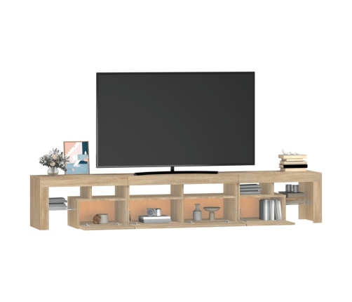 Mueble de TV con luces LED roble Sonoma 230x36,5x40 cm