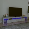 Mueble de TV con luces LED gris hormigón 230x36,5x40 cm