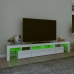 Mueble de TV con luces LED blanco brillante 230x36,5x40 cm