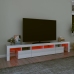 Mueble de TV con luces LED blanco brillante 230x36,5x40 cm