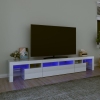 Mueble de TV con luces LED blanco brillante 230x36,5x40 cm