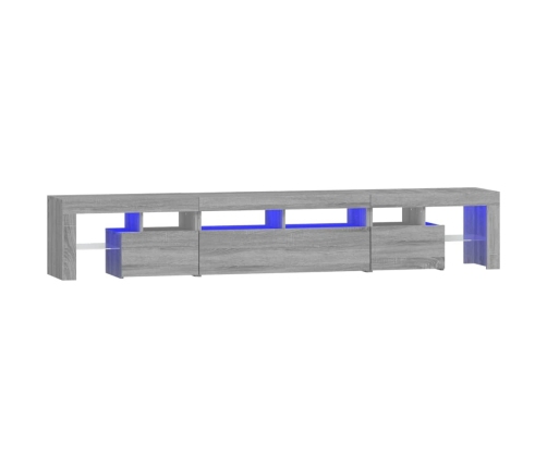 vidaXL Mueble de TV con luces LED gris Sonoma 230x36,5x40 cm