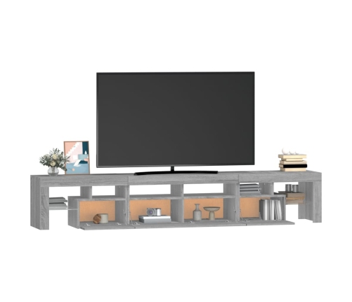 vidaXL Mueble de TV con luces LED gris Sonoma 230x36,5x40 cm