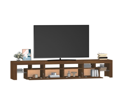 Mueble de TV con luces LED marrón roble 230x36,5x40 cm