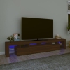 Mueble de TV con luces LED marrón roble 230x36,5x40 cm