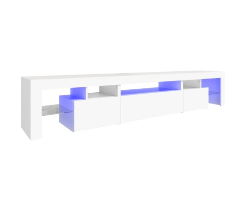 Mueble de TV con luces LED blanco 215x36,5x40 cm