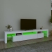 Mueble de TV con luces LED blanco 215x36,5x40 cm