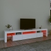 Mueble de TV con luces LED blanco 215x36,5x40 cm