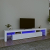 Mueble de TV con luces LED blanco 215x36,5x40 cm