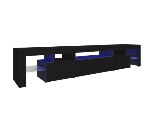 Mueble de TV con luces LED Negro 215x36,5x40 cm