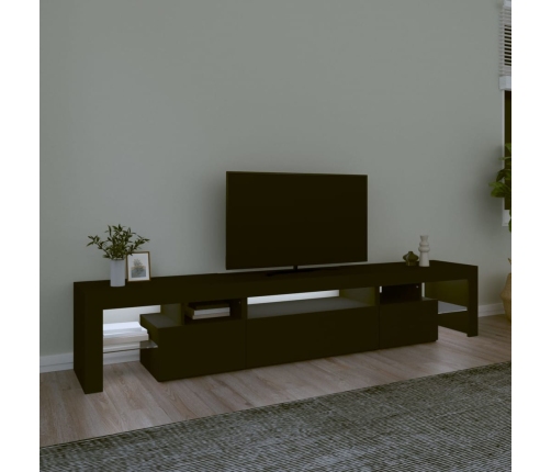 Mueble de TV con luces LED Negro 215x36,5x40 cm