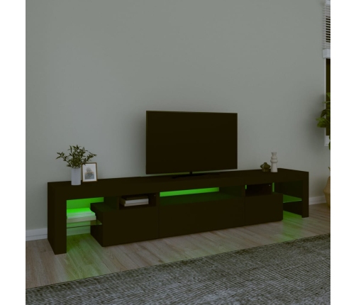 Mueble de TV con luces LED Negro 215x36,5x40 cm