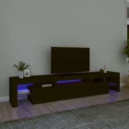 Mueble de TV con luces LED Negro 215x36,5x40 cm