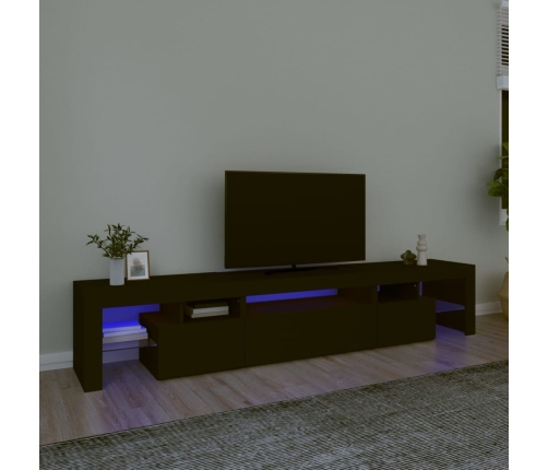 Mueble de TV con luces LED Negro 215x36,5x40 cm