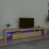 Mueble de TV con luces LED roble Sonoma 215x36,5x40 cm