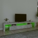 Mueble de TV con luces LED gris hormigón 215x36,5x40 cm