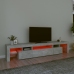 Mueble de TV con luces LED gris hormigón 215x36,5x40 cm