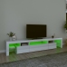 vidaXL Mueble de TV con luces LED blanco brillante 215x36,5x40 cm