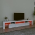 vidaXL Mueble de TV con luces LED blanco brillante 215x36,5x40 cm