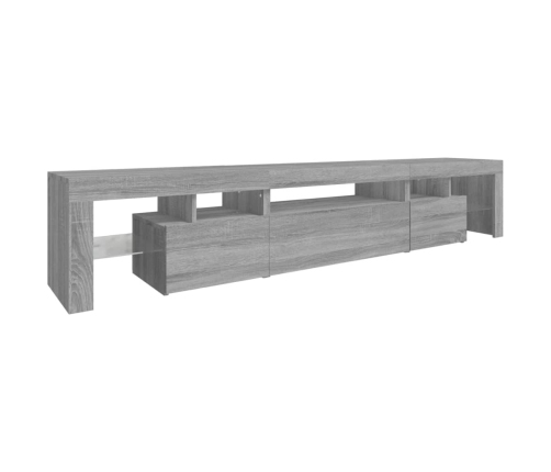 Mueble de TV con luces LED gris Sonoma 215x36,5x40 cm