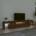 Mueble de TV con luces LED marrón roble 215x36,5x40 cm