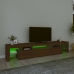 Mueble de TV con luces LED marrón roble 215x36,5x40 cm