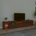 Mueble de TV con luces LED marrón roble 215x36,5x40 cm