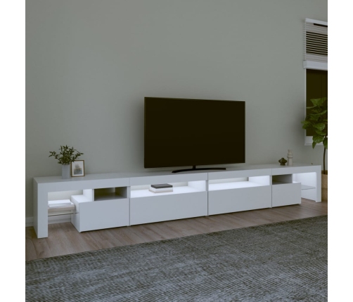 vidaXL Mueble de TV con luces LED blanco 290x36,5x40 cm