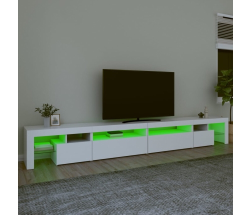 vidaXL Mueble de TV con luces LED blanco 290x36,5x40 cm