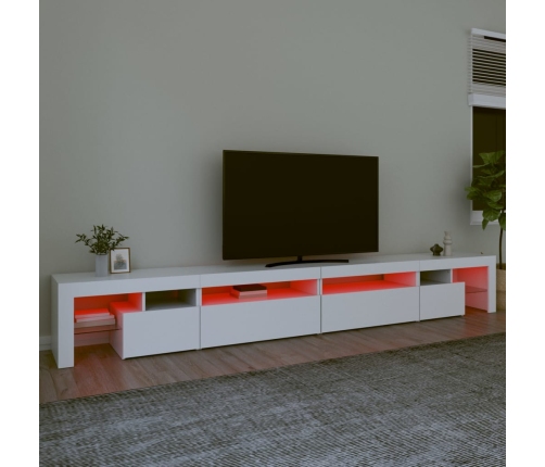 vidaXL Mueble de TV con luces LED blanco 290x36,5x40 cm